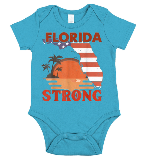 Retro Vintage Florida Strong Support Men Women Short Sleeve Baby One-Piece