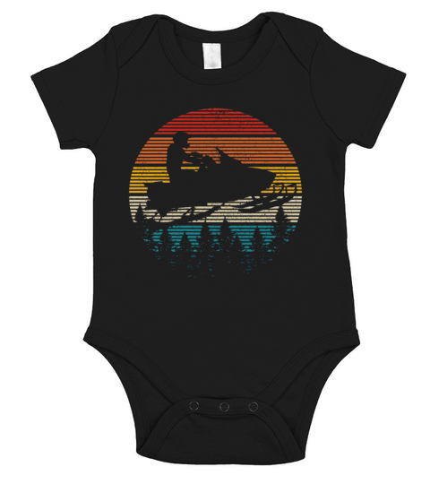 Snowmobile Vintage Retro Motor Sled Short Sleeve Baby One-Piece