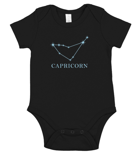 Star Constellation Zodiac Sign Capricorn Short Sleeve Baby One-Piece