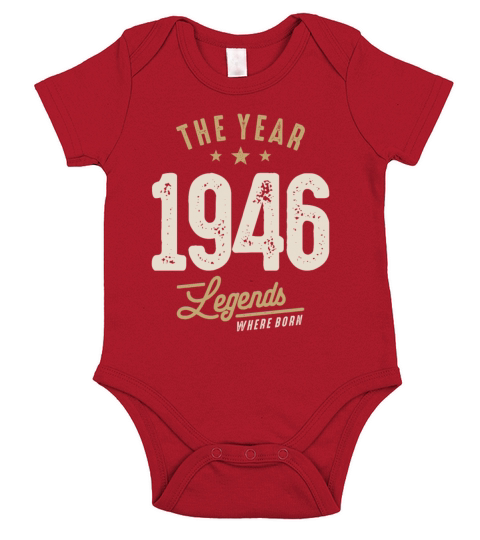 The Year 1946 - 76th Birthday Vintage Classic Short Sleeve Baby One-Piece