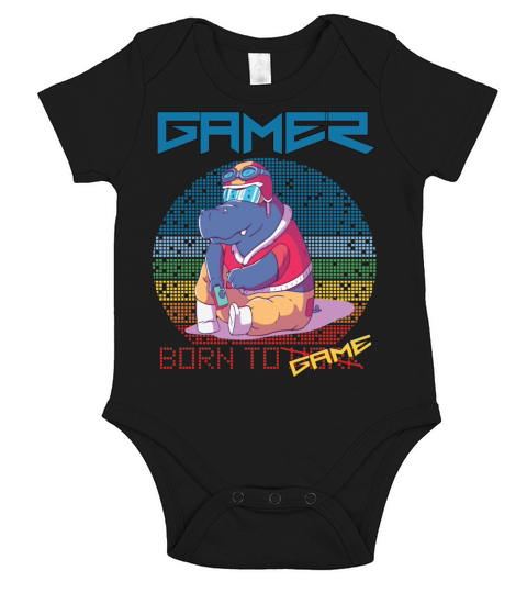 Video Games Funny Gamer Born To Gaming Retro Game Short Sleeve Baby One-Piece
