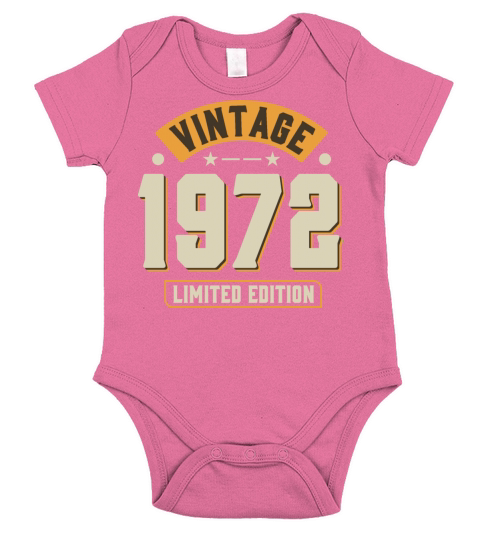 Vintage 1972 50th Birthday Fiftieth Gift Short Sleeve Baby One-Piece