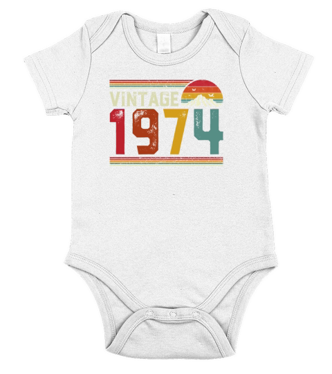 Vintage 1974 Limited Edition 47th Birthday Gift Short Sleeve Baby One-Piece