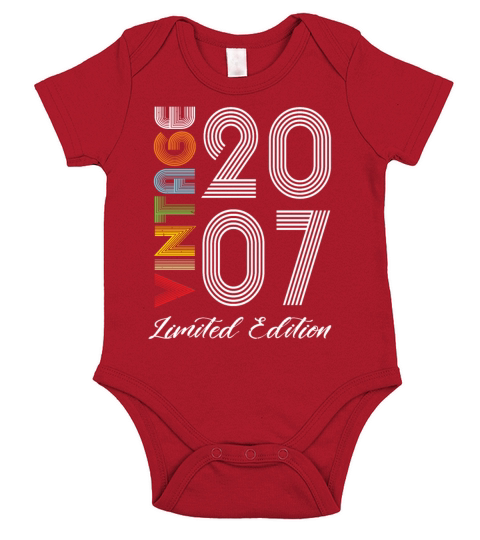 Vintage 2007 Vintage Birthday Retro Vintage Short Sleeve Baby One-Piece