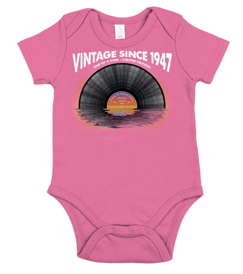Vintage since 1947 Retro Disco Music Vintage Short Sleeve Baby One-Piece