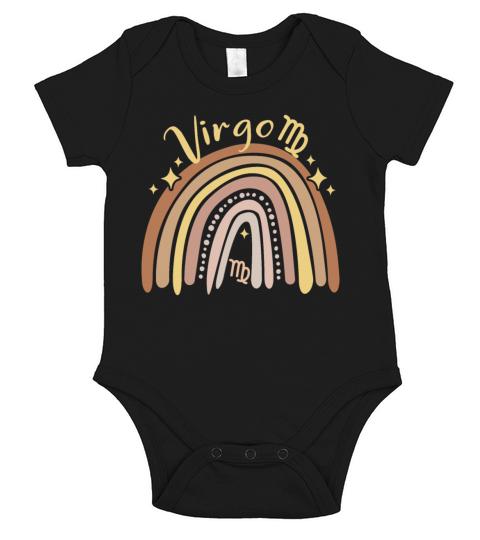 Virgo Zodiac Bohemian Boho Rainbow 70s Vintage Aes Short Sleeve Baby One-Piece