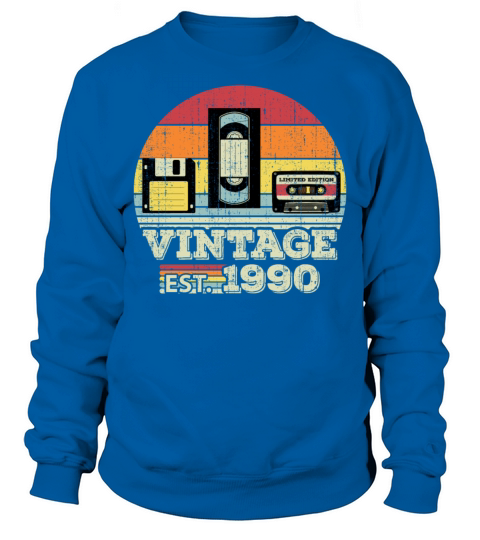 33 Year Old Vintage 1990 33rd Birthday Gift Sweatshirt Unisex