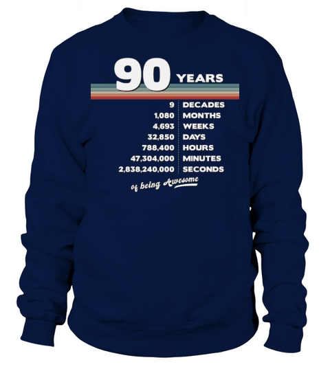 90th Birthday Vintage 90 Years Old Retro 1080 Sweatshirt Unisex