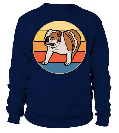 Bulldog Dog Breed Vintage Retro Sunset Sweatshirt Unisex