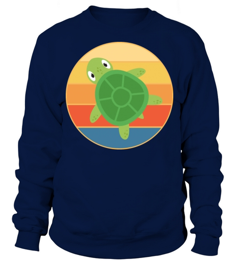 Cute Turtle Vintage Retro Sunset Marine Animal Sweatshirt Unisex