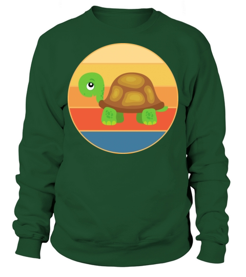 Cute Turtle Vintage Retro Sunset Marine Animal Sweatshirt Unisex