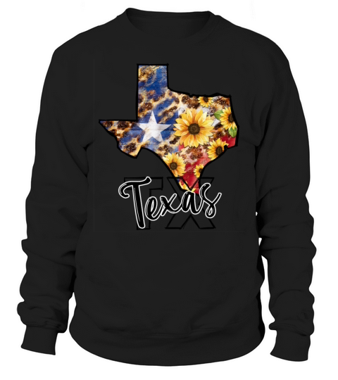 Flag of Texas Map Leopard Sunflower Mama Sweatshirt Unisex