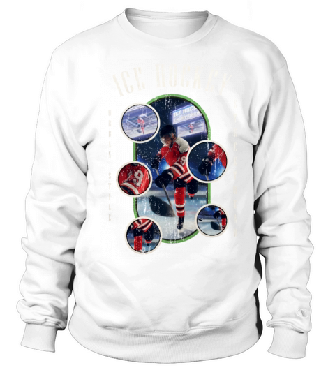 Ice Hockey Player Team Puck Skates Vintage Retro Sweatshirt Unisex