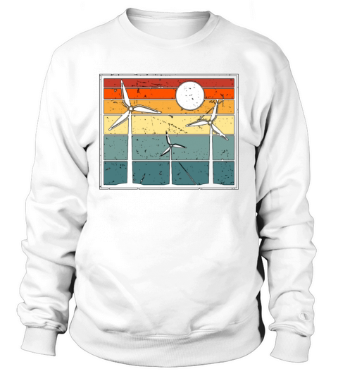 Wind Turbine Tech Windmill Retro Renewable Energy Sweatshirt Unisex