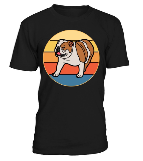 Bulldog Dog Breed Vintage Retro Sunset T-Shirt Unisex