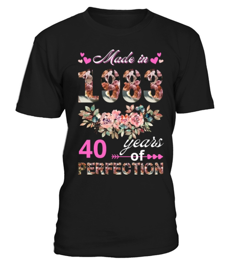 Made In 1983 Floral 40 Year Old 40th Birthday T-Shirt Unisex