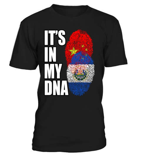 Salvadoran And Chinese Mix Heritage DNA Flag T-Shirt Unisex