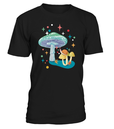 Vintage cozy green mushroom and snail T-Shirt Unisex