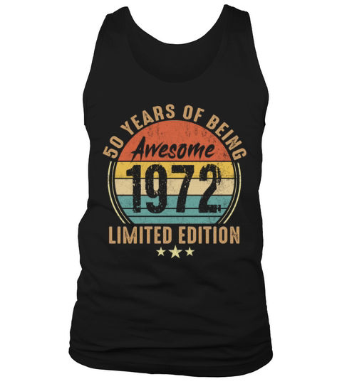 50th Birthday Retro Limited Edition 1972 Vintage Tank Top Unisex