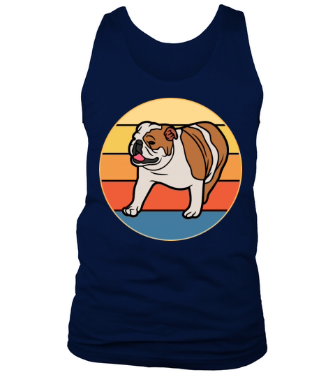 Bulldog Dog Breed Vintage Retro Sunset Tank Top Unisex