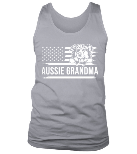 Cute AUSSIE Funny Dog pet owner Grandma US FLAG Tank Top Unisex