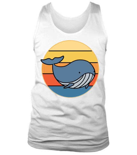 Cute Kawaii Whale Retro Sunset Vintage Ocean Tank Top Unisex