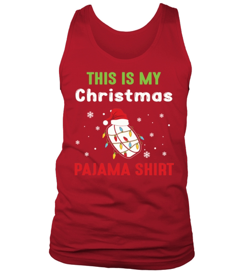 Hockey Puck Christrmas Pajama Santa Tank Top Unisex