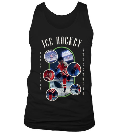 Ice Hockey Player Team Puck Skates Vintage Retro Tank Top Unisex
