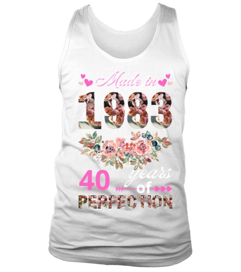 Made In 1983 Floral 40 Year Old 40th Birthday Tank Top Unisex