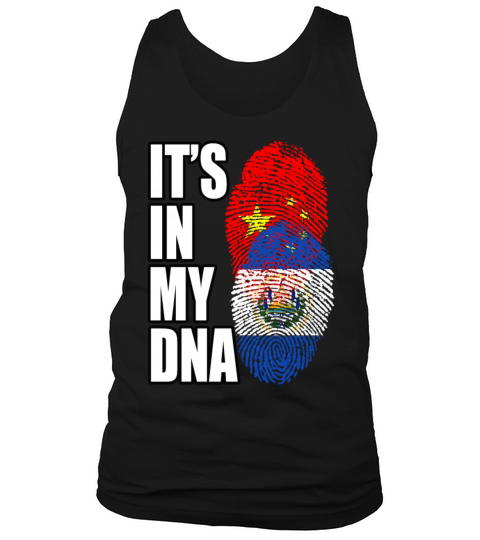 Salvadoran And Chinese Mix Heritage DNA Flag Tank Top Unisex