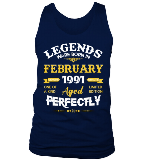 Vintage Aged To Perfection February 1991 Tank Top Unisex