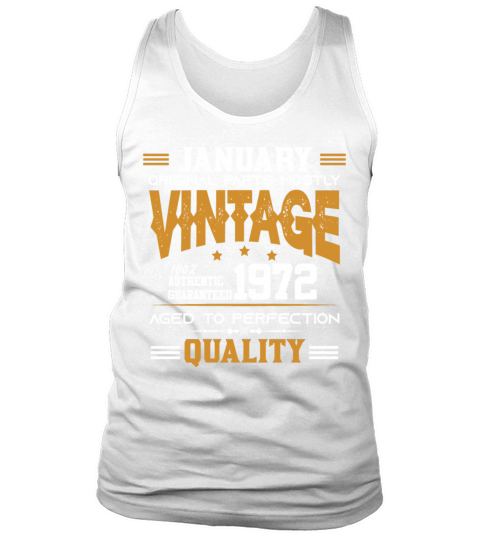 Vintage Aged To Perfection January 1972 Tank Top Unisex