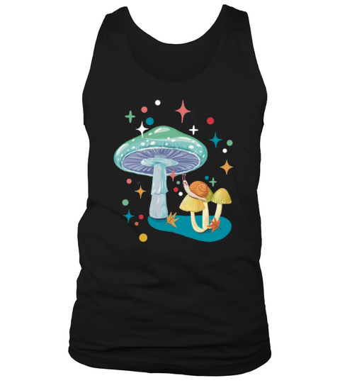 Vintage cozy green mushroom and snail Tank Top Unisex