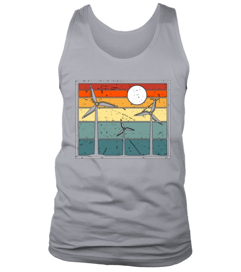 Wind Turbine Tech Windmill Retro Renewable Energy Tank Top Unisex