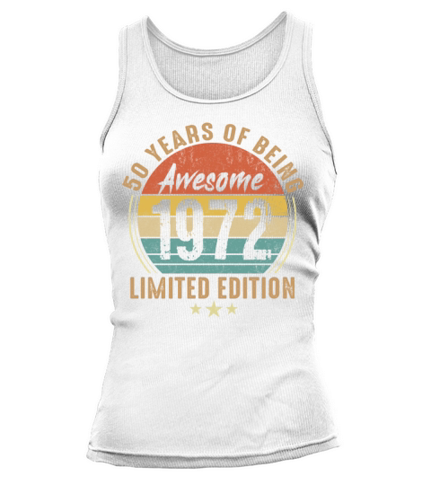 50th Birthday Retro Limited Edition 1972 Vintage Tank top Woman