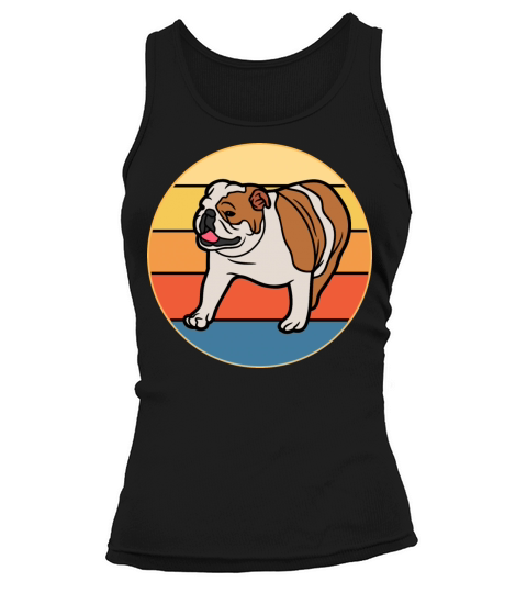 Bulldog Dog Breed Vintage Retro Sunset Tank top Woman