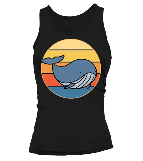 Cute Kawaii Whale Retro Sunset Vintage Ocean Tank top Woman