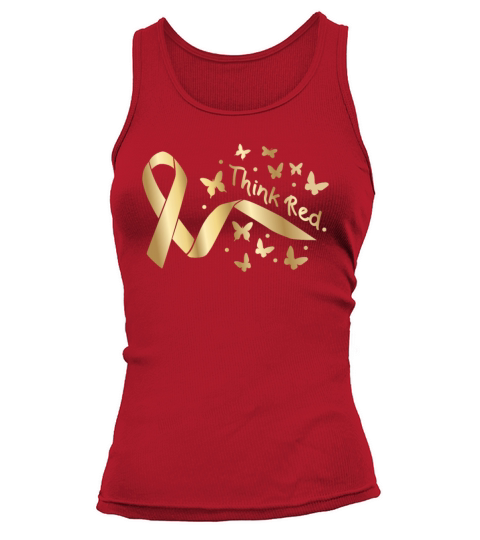 Go Red Ribbon Heart Disease Awareness Tank top Woman