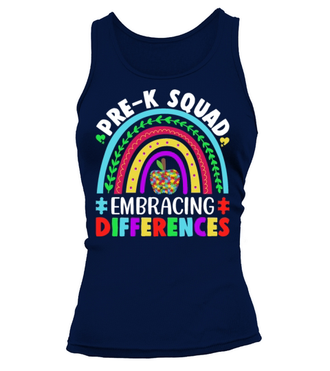 Pre K Squad Embracing Differences Autism SPED Teac Tank top Woman