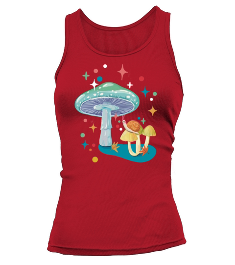 Vintage cozy green mushroom and snail Tank top Woman