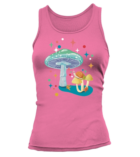 Vintage cozy green mushroom and snail Tank top Woman