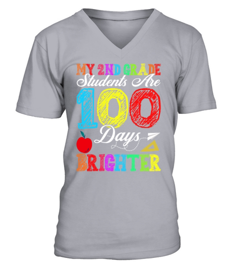 100 Days Of School Design for Kindergarten Teacher V-Neck T-shirt