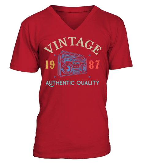 33 Years Old 1987 Vintage 33Rd Birthday Anniversar V-Neck T-shirt
