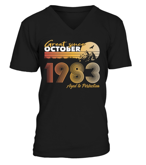 40th birthday vintage 1983 great since 1983 V-Neck T-shirt