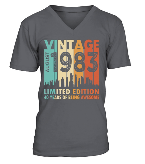 40th birthday vintage august 1983 limited edition V-Neck T-shirt