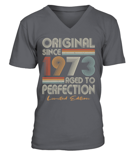 50th birthday vintage 1973 original since 1973 V-Neck T-shirt