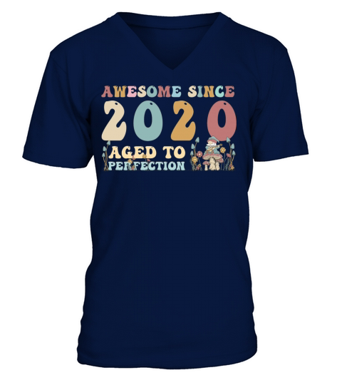 Awesome since 2020 - 3rd Birthday - 2023 Groovy V-Neck T-shirt