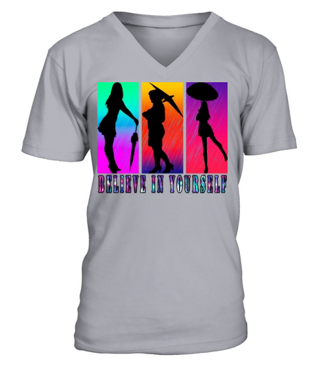 Believe In Yourself With Roses Flowers V-Neck T-shirt