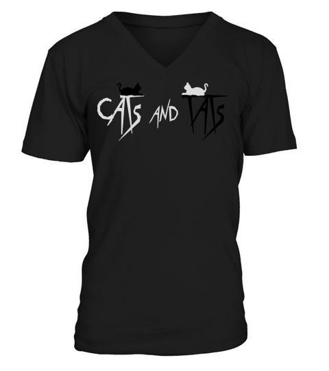 cats and tats quote V-Neck T-shirt