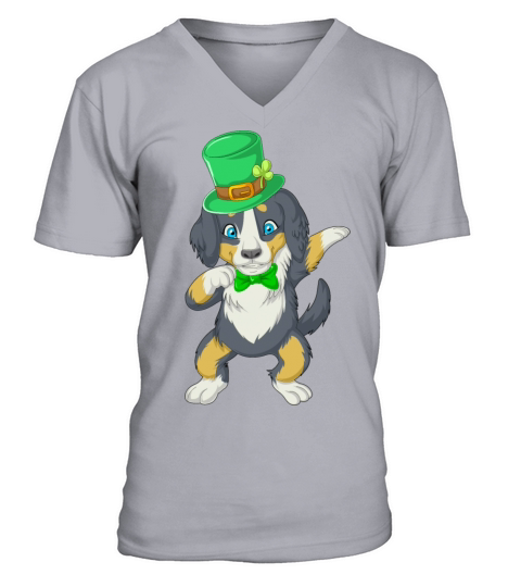 dabbing bernese st patricks day V-Neck T-shirt